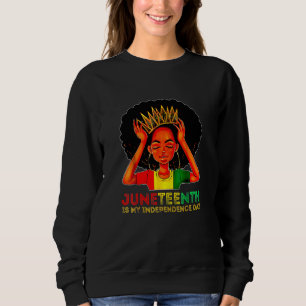 Sudadera Mujeres es mi Día de la Independencia Chica Negro 
