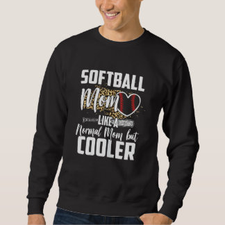 Sudadera Mujeres fans de Softball Leopard Cheetah Mamá Sof