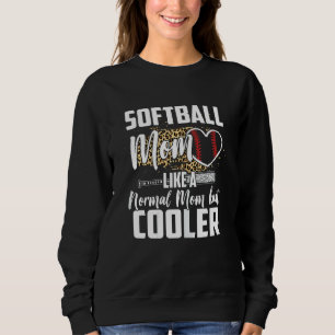 Sudadera Mujeres fans de Softball Leopard Cheetah Mamá Sof