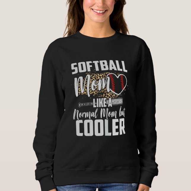 Sudadera Mujeres fans de Softball Leopard Cheetah Mamá Sof (Anverso)