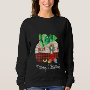 Sudadera Mujeres Feliz Navidad Camper Búfalo Jugar Navidad