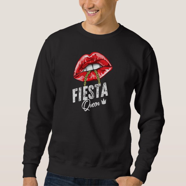 Sudadera Mujeres Fiesta Reina Mujeres Listas Cadena Español (Anverso)
