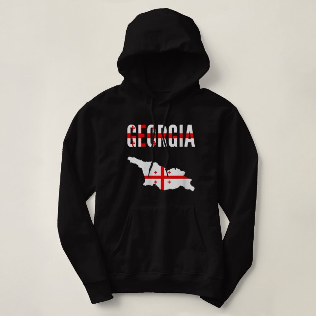 Sudadera Mujeres Georgia Georgia Georgia Mapa del país Band (Diseño del anverso)