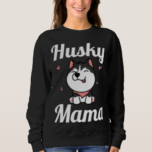 Sudadera Mujeres Husky Mama Cute Siberian Husky Mom Dog Pu