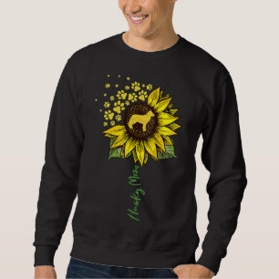 Sudadera Mujeres Husky Mom Sunflower Siberian Husky Dog Mo