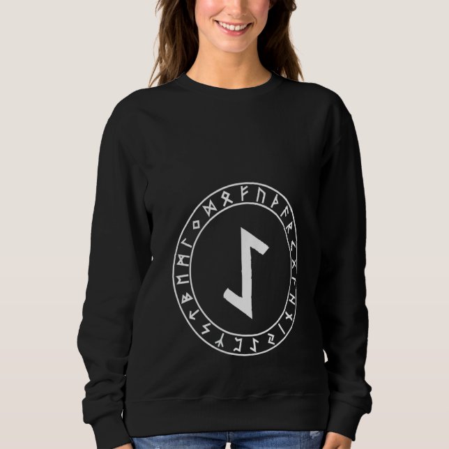 Sudadera Mujeres Ihwaz Rune Viking Rune Norse Pagan Wicca W (Anverso)