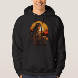 Sudadera Mujeres indígenas nativas de EE.UU. Eagle Sunset I