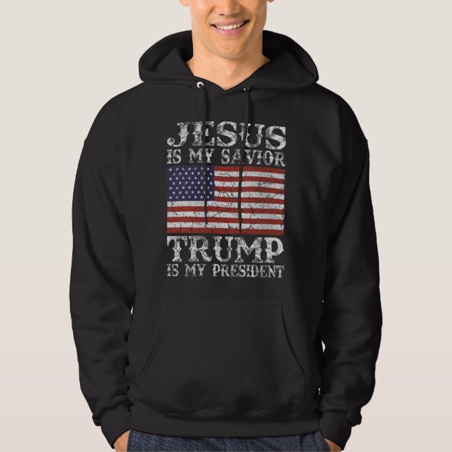 Sudadera Mujeres Jesús es mi salvador Trump es mi president (Anverso)