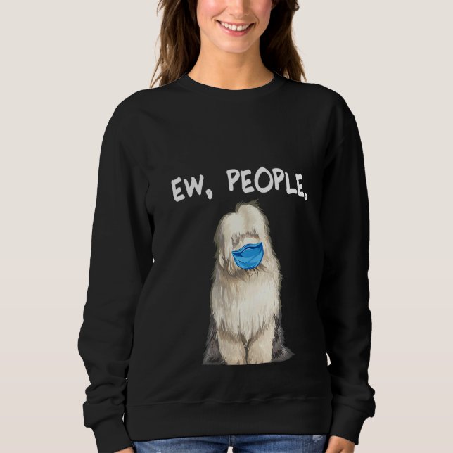 Sudadera Mujeres Jóvenes Sheepdog Ingleses Uchando Perro (Anverso)