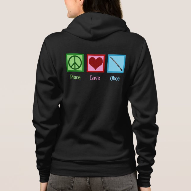 Sudadera Mujeres Jugadoras de Oboe Love Peace (Reverso)