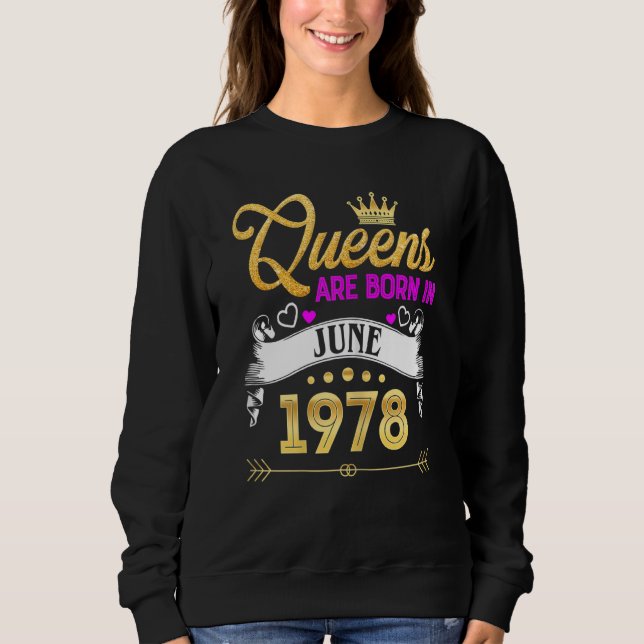 Sudadera Mujeres Junio 1978 44 años 44ª Reina de cumpleaños (Anverso)