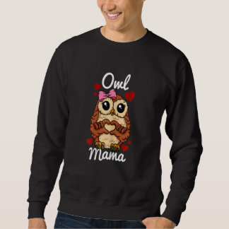 Sudadera Mujeres Lechuza Mama Finger Lechuza Animal Con Rib