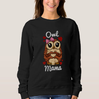 Sudadera Mujeres Lechuza Mama Finger Lechuza Animal Con Rib