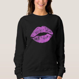 Sudadera Mujeres Lips besando lápiz labial 80s 90s Tema Pa