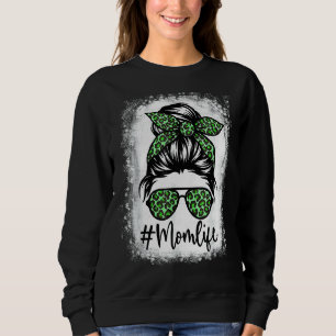 Sudadera Mujeres Mamá Vida Bleached Funny Mom Life Leopard 