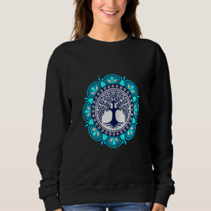 Sudadera Mujeres Mandala Árbol Rosa de Bolsillo Anti Social