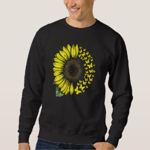 Sudadera Mujeres Mariposa Verano Vintage Retro Sol Girasol