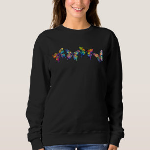 Sudadera Mujeres mariposas de arcoiris coloridas Monarca ma