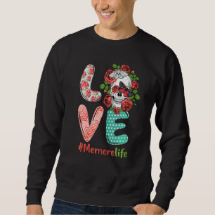 Sudadera Mujeres Memere Life Love Grandma Skull Rosa Costum