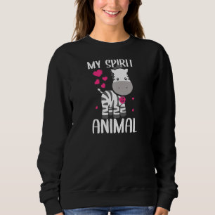 Sudadera Mujeres Mi Espíritu Animal Zebra Yo amo el collar