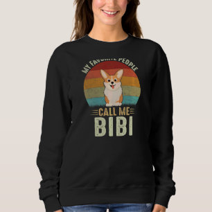 Sudadera Mujeres Mi Gente Favorita Me Llama Bibi Cute Corgi