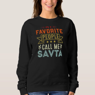 Sudadera Mujeres Mi Gente Favorita Me Llama Savta Retro Mot