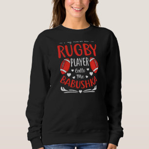 Sudadera Mujeres Mi jugador favorito de rugby me llama Babu