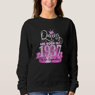 Sudadera Mujeres Nacidas En 1937, Elegante Fiesta Negro Ros