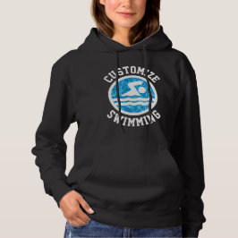 Sudadera Mujeres Natación y Buceo Personalizado Nombre del 