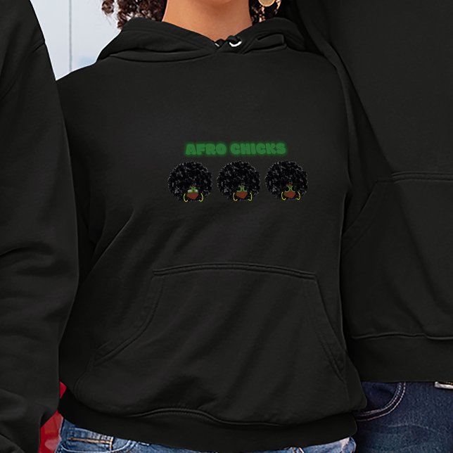 Sudadera Mujeres negras, chicles afro - capucha de mujer (Afro Chicks - Chickadee)