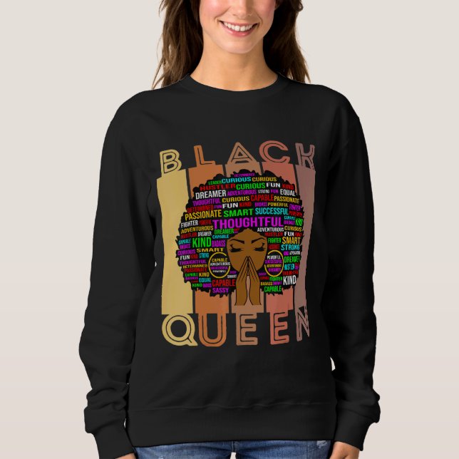 Sudadera Mujeres negras Melanin profesora Reina afro Chica  (Anverso)