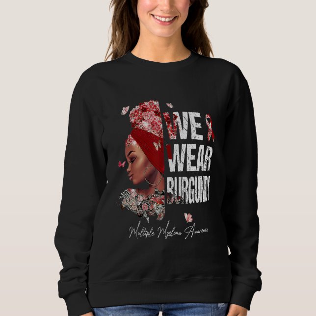Sudadera Mujeres Negras Que Usamos Mieloma Múltiple Borgoña (Anverso)