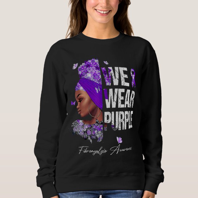 Sudadera Mujeres Negras Usamos Conciencia De La Fibromialgi (Anverso)