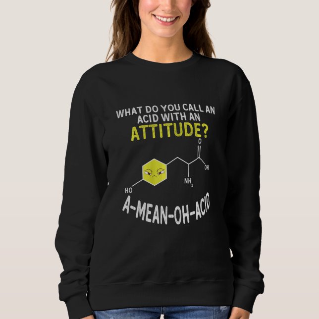 Sudadera Mujeres Nerdy Amino Acid Humor Ciencia Química Pu (Anverso)