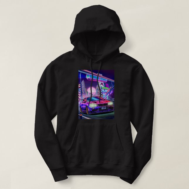 Sudadera Mujeres Nissan Skyline Gt-R34 Vaporwave (Diseño del anverso)