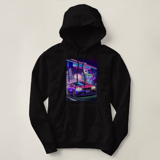 Sudadera Mujeres Nissan Skyline Gt-R34 Vaporwave (Diseño del anverso)