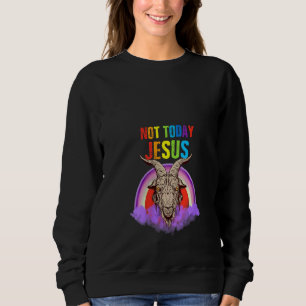 Sudadera Mujeres No Hoy Jesús Satanás Cabra Gótico Baphomet