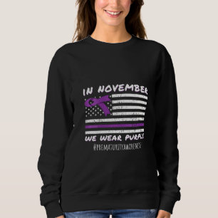 Sudadera Mujeres Noviembre Usamos Awarene Púrpura Premadure