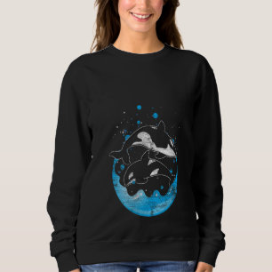 Sudadera Mujeres Océano Animal Ballena Asesina Orca Cuello