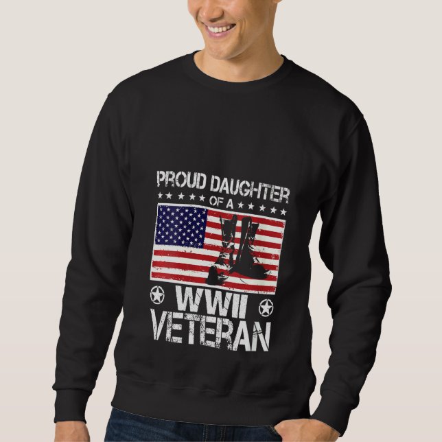 Sudadera Mujeres Orgullosas Hija Del Veterano De Wwii Us Fl (Anverso)
