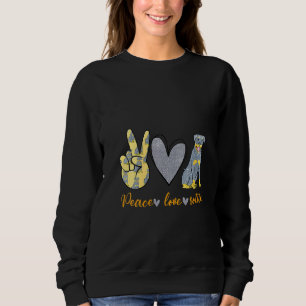 Sudadera Mujeres Paz Amor Rottie Funny Rottweiler Dog