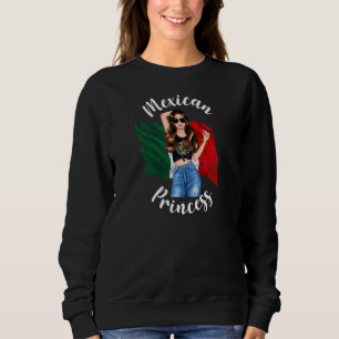 Sudadera Mujeres Princesa Mexicana Bonita Bandera de México