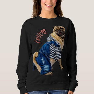 Sudadera Mujeres Pug Hombres Pug Mamá Papá Vida Mascota Per