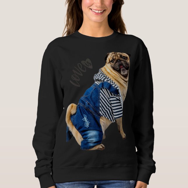 Sudadera Mujeres Pug Hombres Pug Mamá Papá Vida Mascota Per (Anverso)