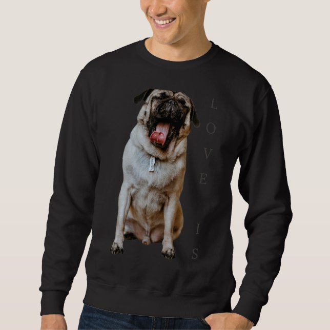 Sudadera Mujeres Pug Men Pug Mom Dad Life Love Dog Mascota  (Anverso)