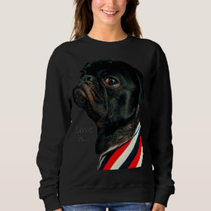 Sudadera Mujeres Pug Negras Hombres Pug Mom Dad Life Love D