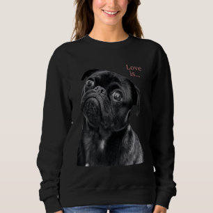 Sudadera Mujeres Pug Negras Hombres Pug Mom Dad Life Tee Lo