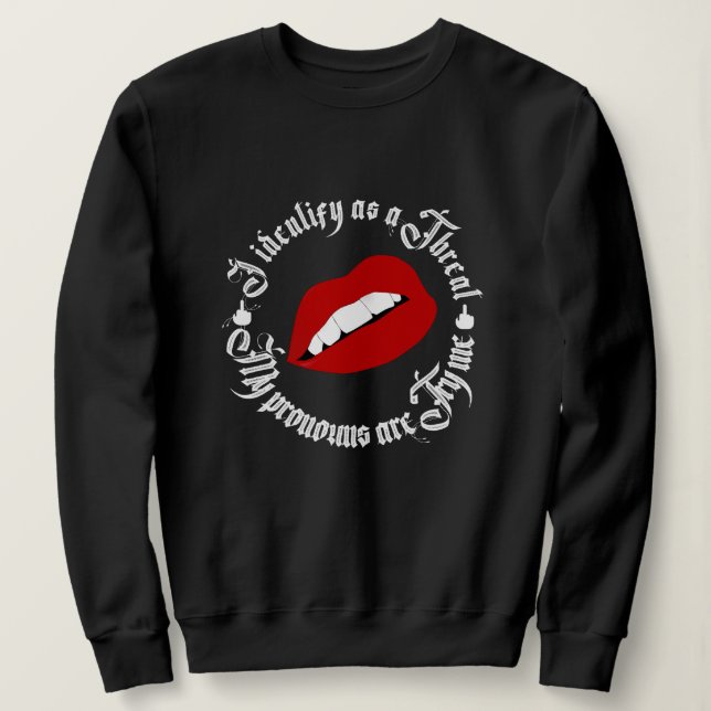 Sudadera Mujeres que identifico como una amenaza graciosa (Anverso del diseño)