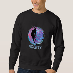Sudadera Mujeres retro Chicas de hockey niños pájaros morad