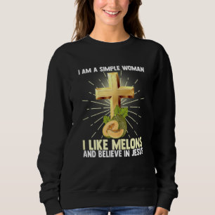 Sudadera Mujeres Sencillas Como Melón Y Creen En Jesu